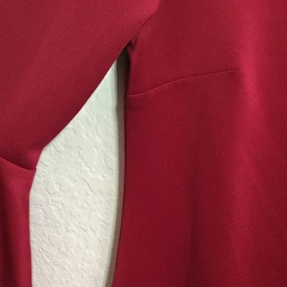 New York & Company Women's Large Red Stretch Zip Up Cocktail Dress Knee Length - Picture 4 of 7